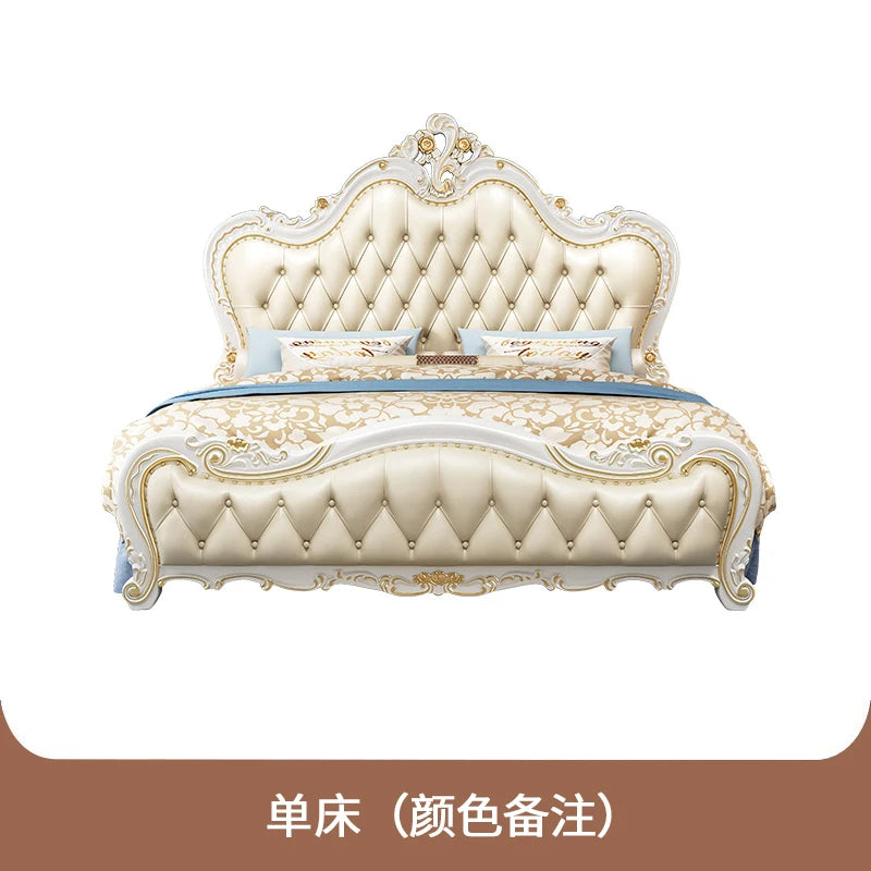 European Luxury Bed Bedroom Comfortable Ergonomic Double Sleeping Safe Bed Sun Princess Cama Solteiro Lounge Suite Furniture