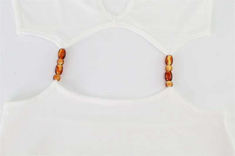 Party Dresses for Women New Fashion Temperament Sexy Club Streetwear Solid Color Hollow Out O-Neck Sleeveless Evening Dress