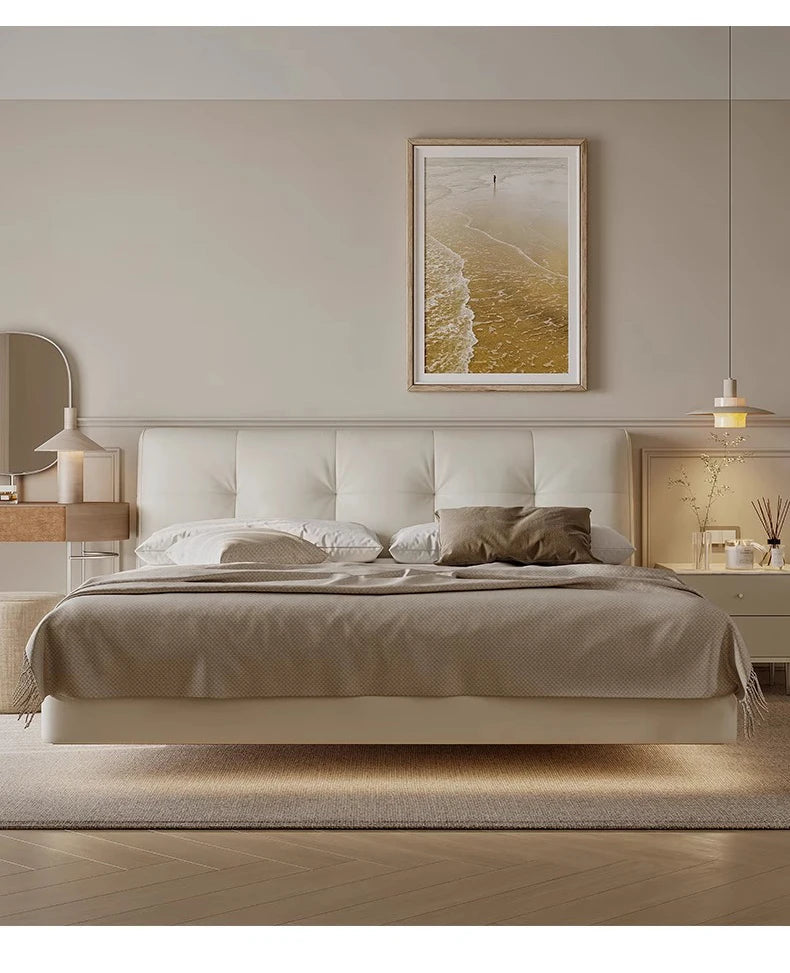 Genuine Leather Soft Bed Modern Design Bed Bett, Cama Fashion King/Queen Size Bedroom Furniture