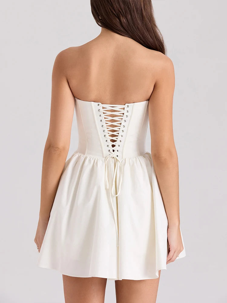 Sexy Women's Dresses New Summer Fashion Streetwear Casual Slim Dress Solid Sexy Elegant Lady Backless Strapless Dresses Clothing