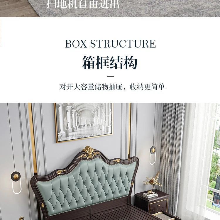 Space Saving Marriage Bed European Luxury Queen Size Double Bed Storage Multifunctional Cama De Casal Luxuosa Home Furniture