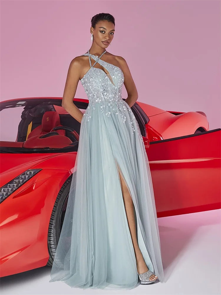 Elegant Chiffon Evening Dresses Women Luxury Mermaid Formal Bridesmaid Wedding Party Maxi Prom Cocktail Dress