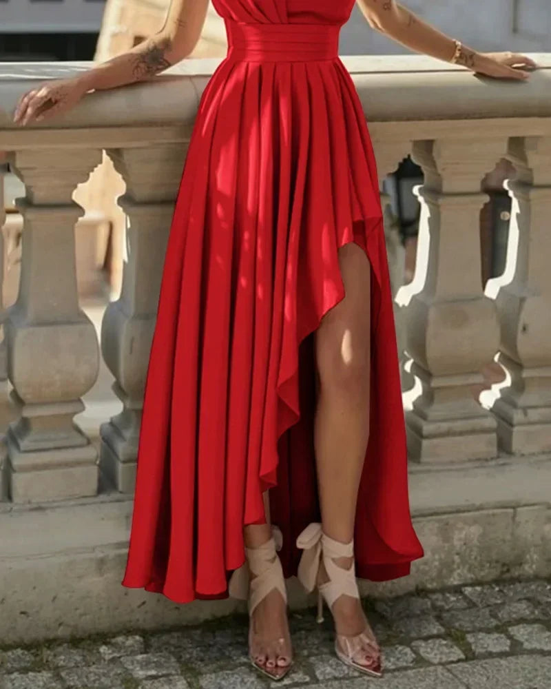 Womens Dresses 2023 New  Pink Solid Dress for Women