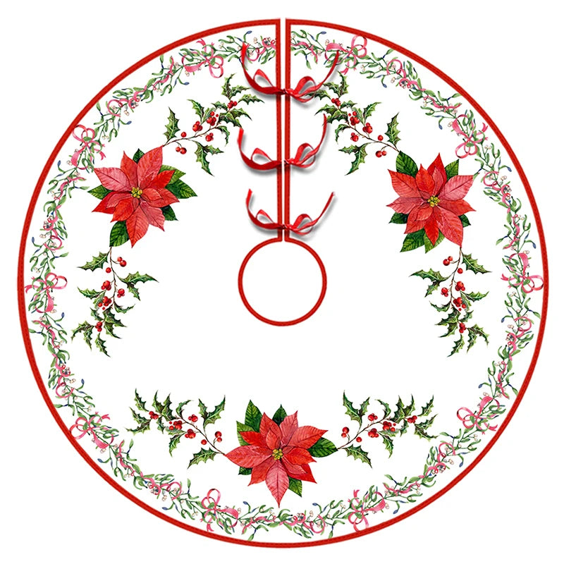 90/120cm Christmas Tree Skirt Mat Christmas Tree Foot Cover Santa Claus Snowflake Christmas Tree Carpet Base Mat Decorations