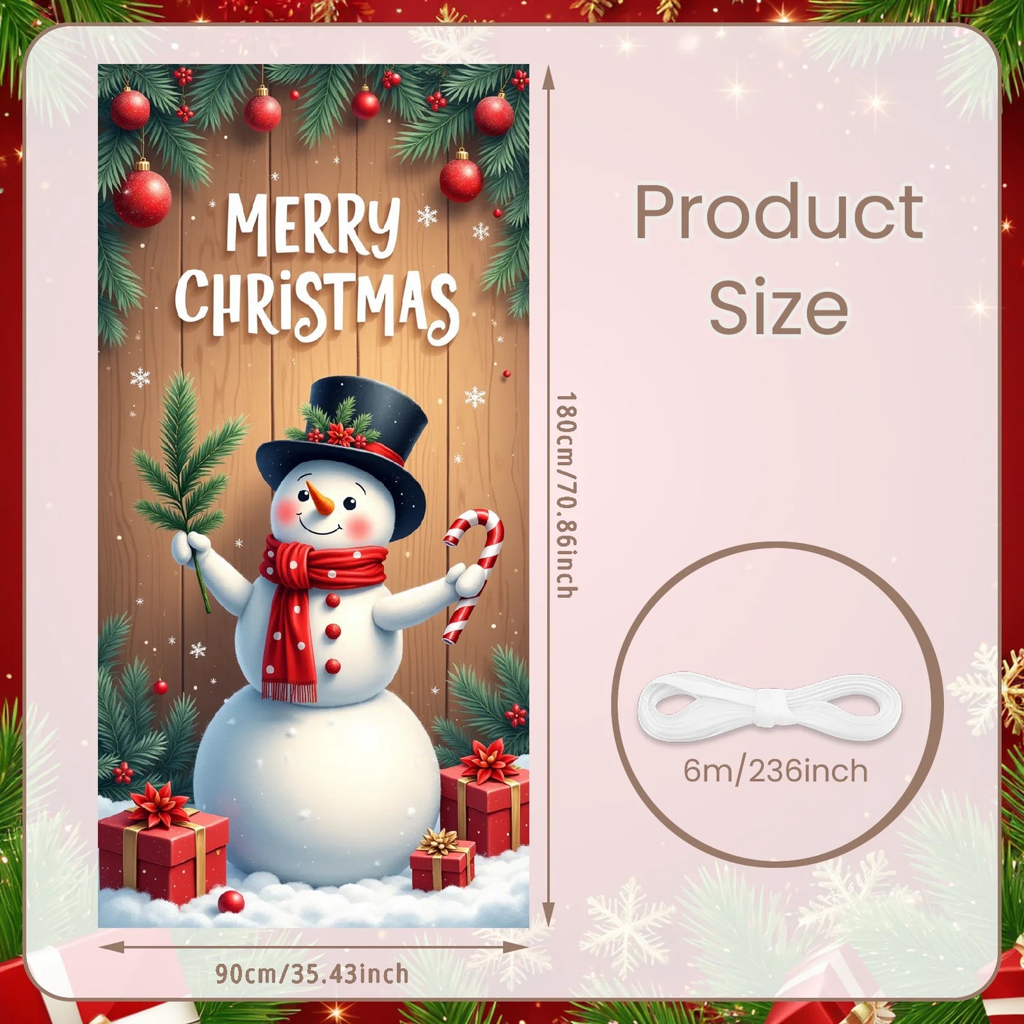 Christmas snowman Hanging Flag Door Banner Christmas Decorations For Home 2025 Ornaments Xmas Gifts Navidad New Year Decor 2026