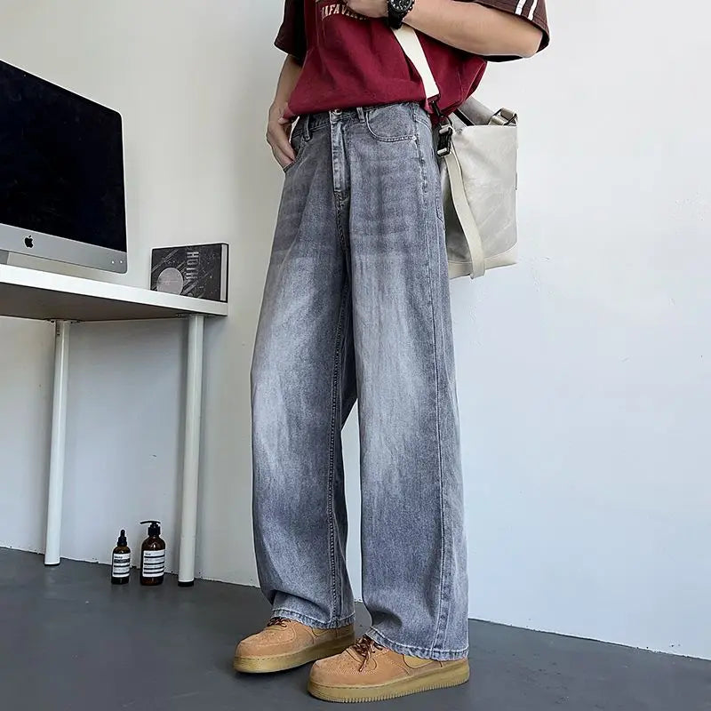 Mens Jeans Large Denim Jeans for Teens Trousers for Men Jean Baggy Pants Men's Fashion Man Male Trendyol Streetwear Korean Men´s