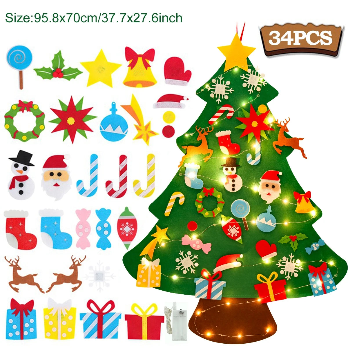 Kids DIY Felt Christmas Tree Merry Christmas Decorations For Home 2025 Christmas Ornaments Navidad 2026 New Year Gifts Xmas Tree
