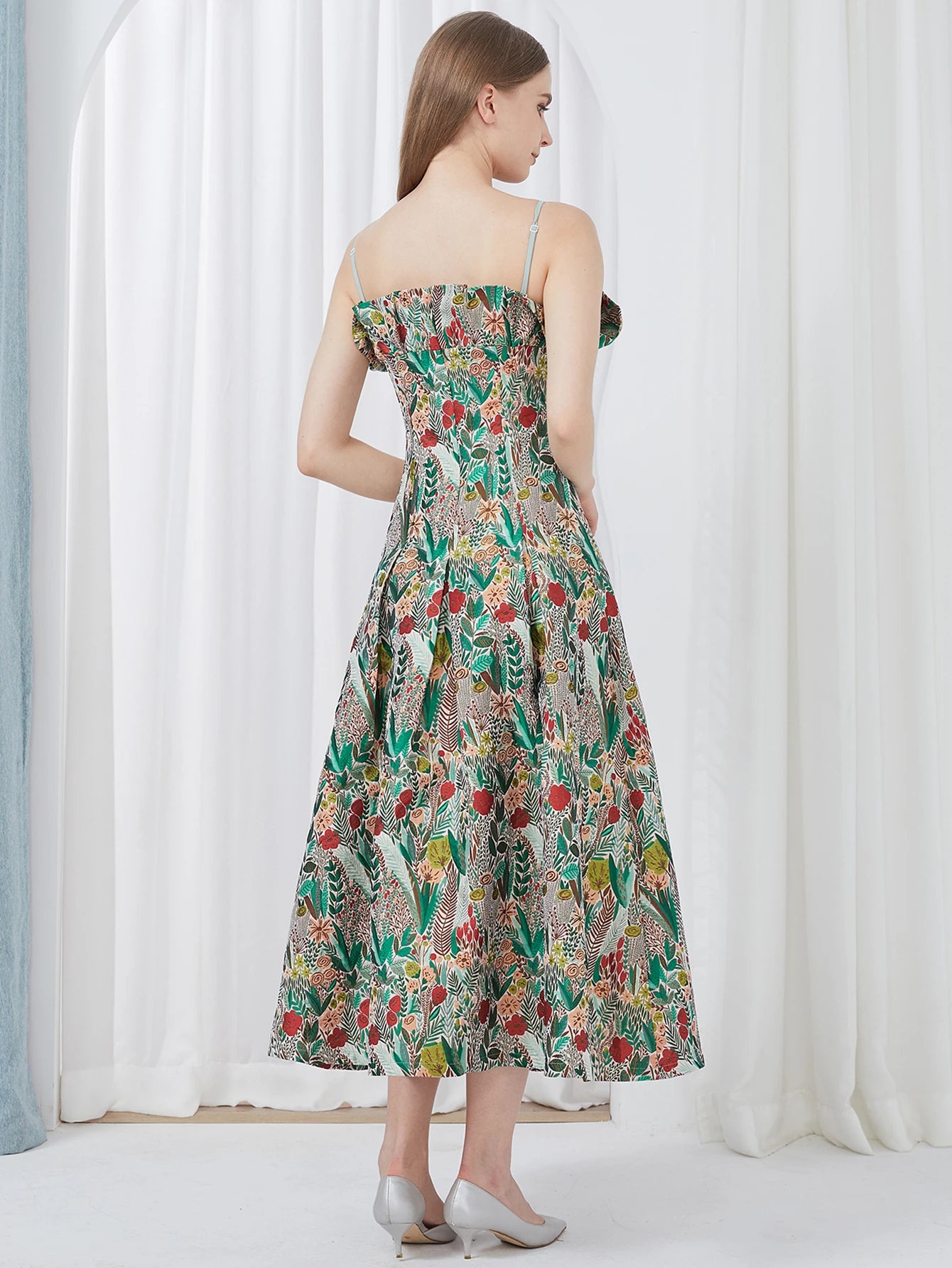 DEVCHATA Elegant Women Dress Embroidery Sleeveless Summer Fashion Spaghetti Straps Vintage Party Gown Luxury Banquet Vestido