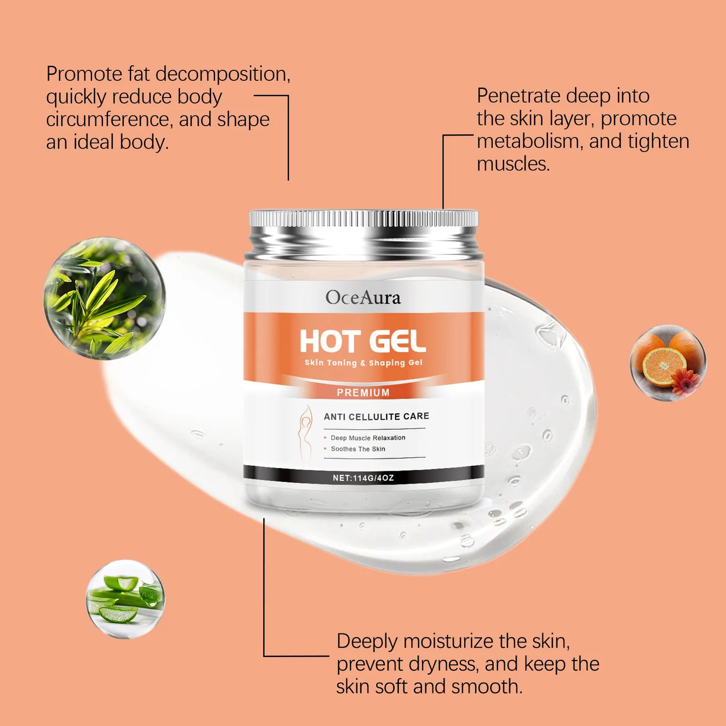 Hot Body Slimming Cream Anti Cellulite Fat Burner Tightens Belly Anti Sagging Sweating Enhancer  Abdominal Muscle Shaping Cream