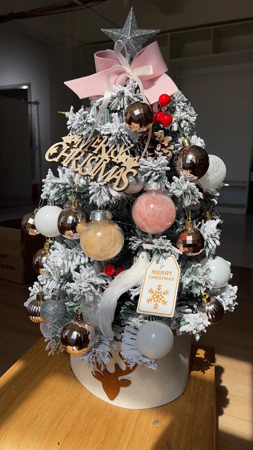 45/60cm DIY Christmas Tree With LED Light Mini Desktop Tree Christmas Decoration New Year Gift Home Christmas Ornaments
