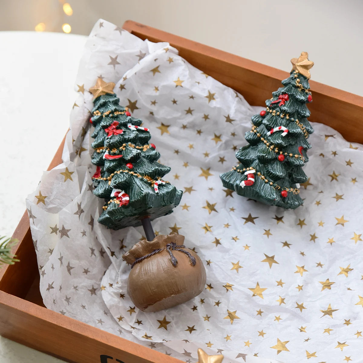 Christmas Decoration Ornaments,Resin Mini Desktop Christmas Tree Ornaments Christmas Gifts Gifts,Holiday Party Supplies