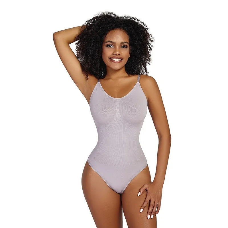 GUUDIA Spandex Bodysuit Thong String Shapewear Compression Body Shapers Cupless Wirefre Open Crotch Tummy Control Jumpsuit
