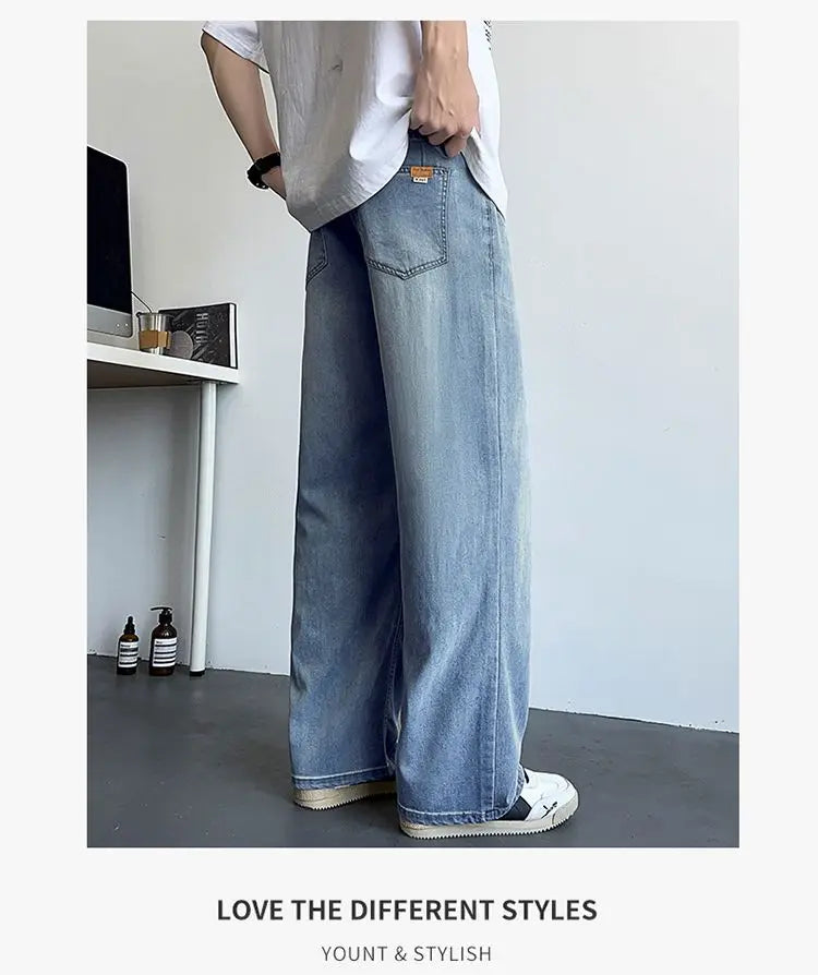 Mens Jeans Large Denim Jeans for Teens Trousers for Men Jean Baggy Pants Men's Fashion Man Male Trendyol Streetwear Korean Men´s