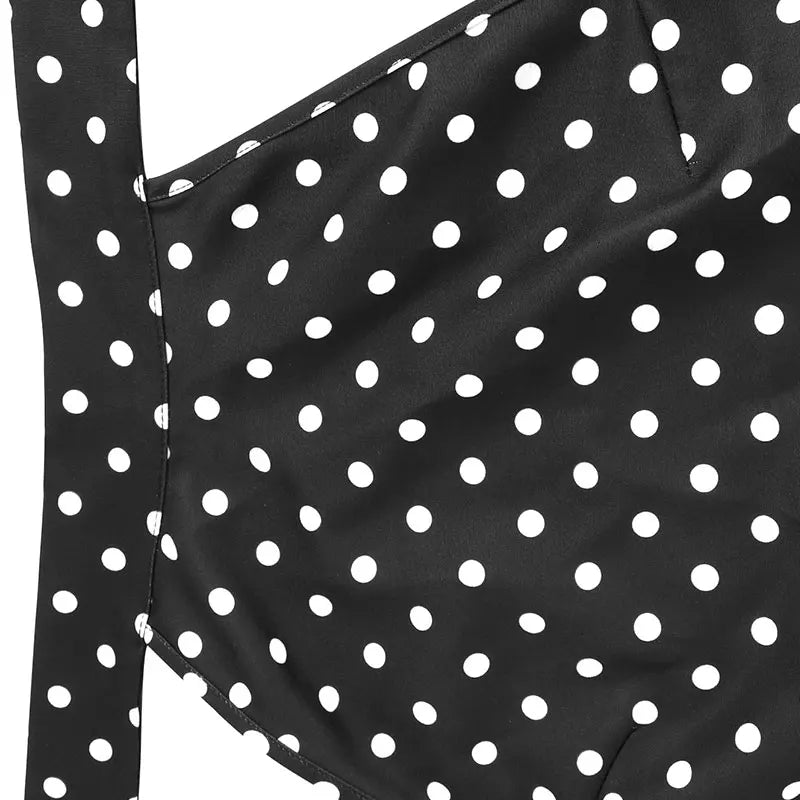 Women's Dresses New Summer Streetwear Fashion Dot Print Halter Dress Sexy Sleeveless Backless Elegant Female Dresses Clothing