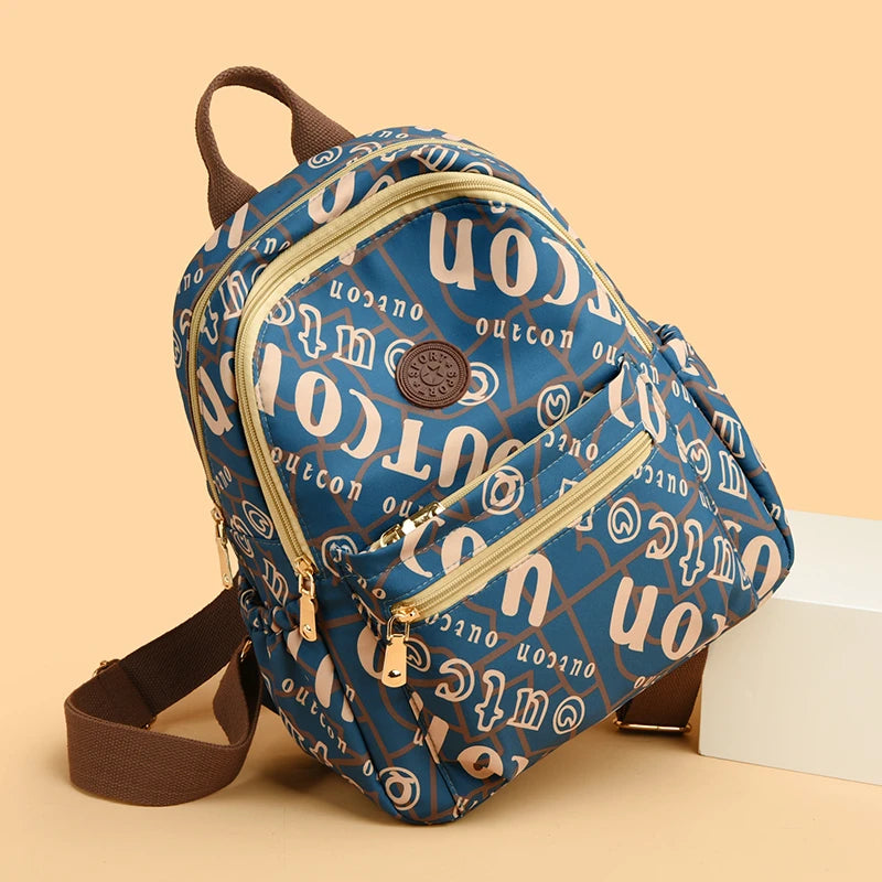 School Bag Women's Oxford Cloth Printed Casual Backpack Fashionable Large Capacity Lightweight Travel Versatile Backpack Backpac