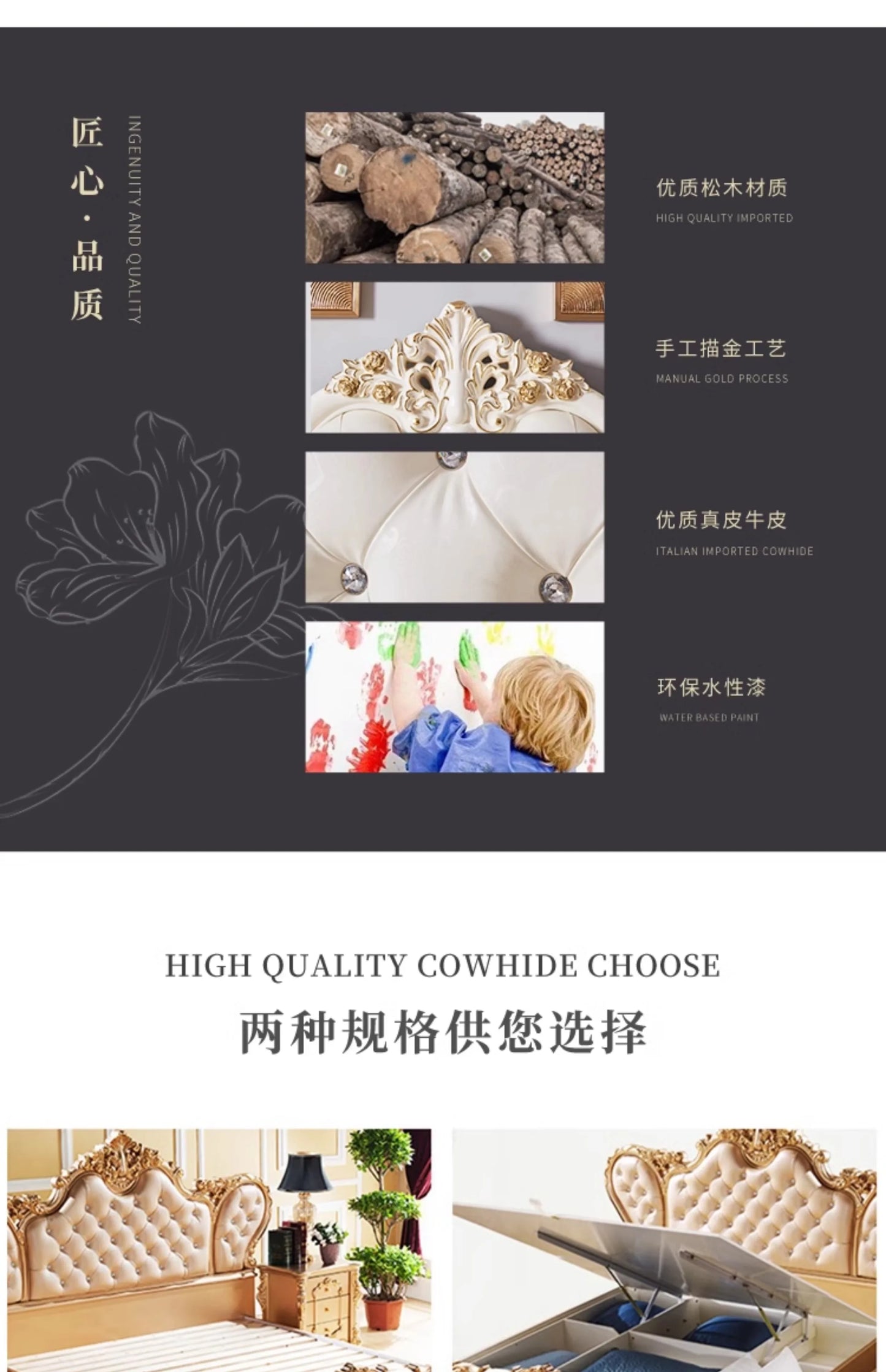 Unique Xenomorph Bed European Luxury Accent Ergonomic Comfortable Trendy Cute Bed Double Princess Cama Solteiro Home Decoration