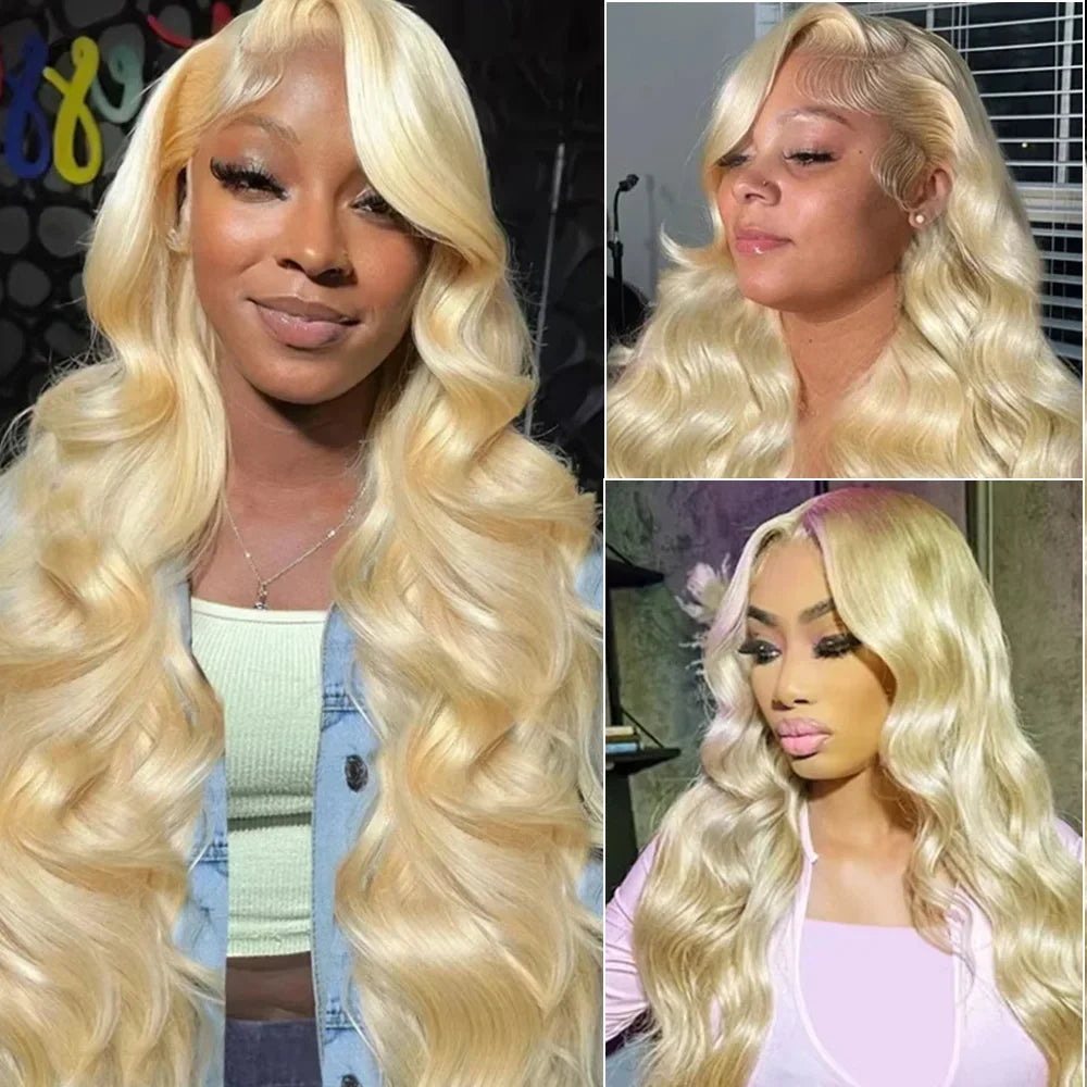613 Blonde Body Wave 13x6 HD Lace Frontal 100 Human Hair Wigs 30 36 Inch Honey Colored Lace Closure Front Wig for Black Women