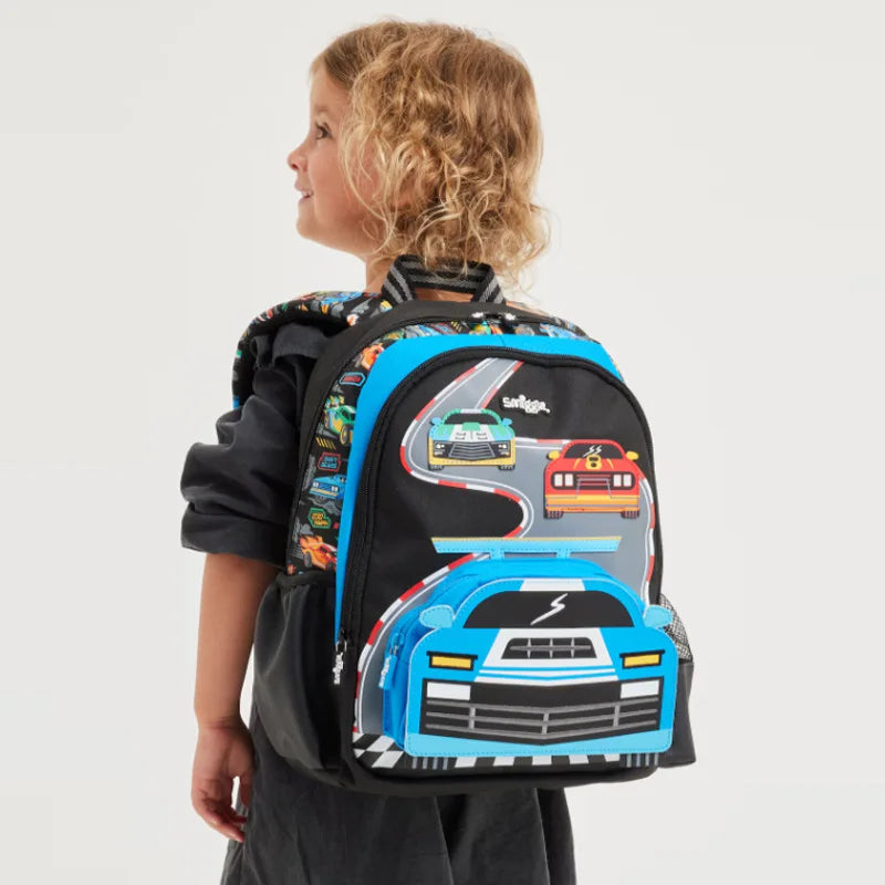 100% Genuine Australia Smiggle Backpack School Bag Race Car Cartoon Series Anime Backpack Student Gift Separate Purchases