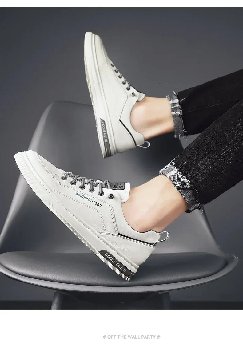 2025 New Trendy Versatile Cloth Shoes Men's Spring New Breathable White Shoes Men's Sports and Leisure Board Shoes Trendy Shoes