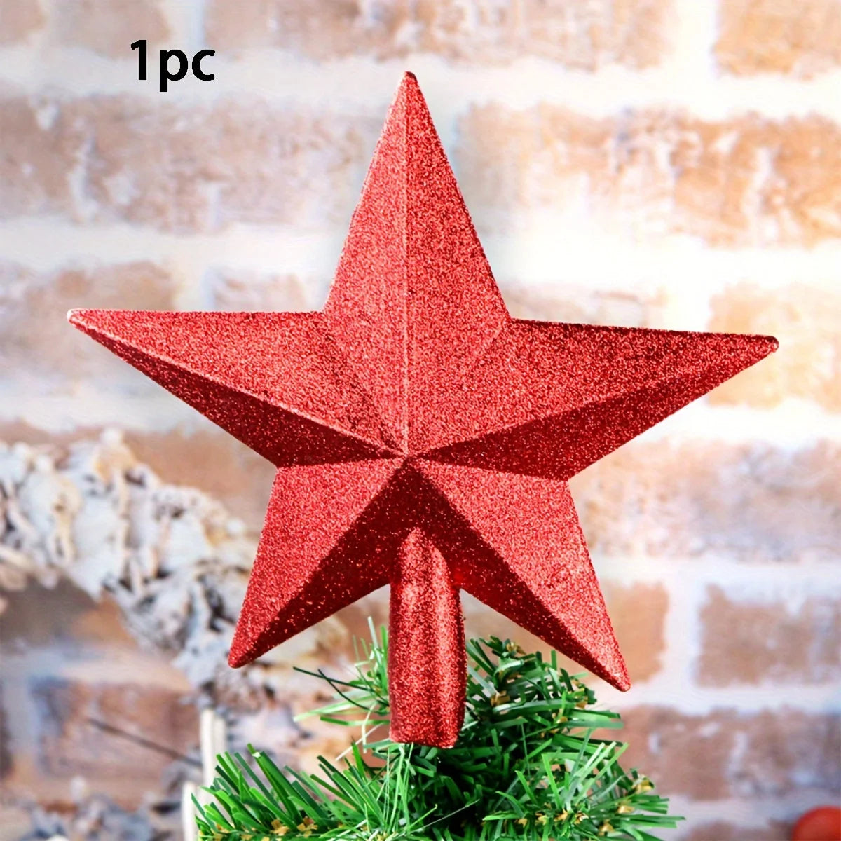 20cm Chrismas Star Tree Topper Glitter Golden Powder Merry Christmas Tree Decor Home Navidad Ornaments Five-pointed Star Decor