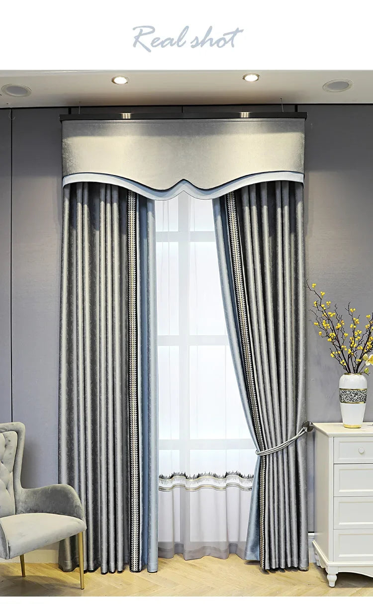 Modern Curtains for Living Room and Bedroom Simple High-end Thickened High-precision Windows Customized Home Decoration