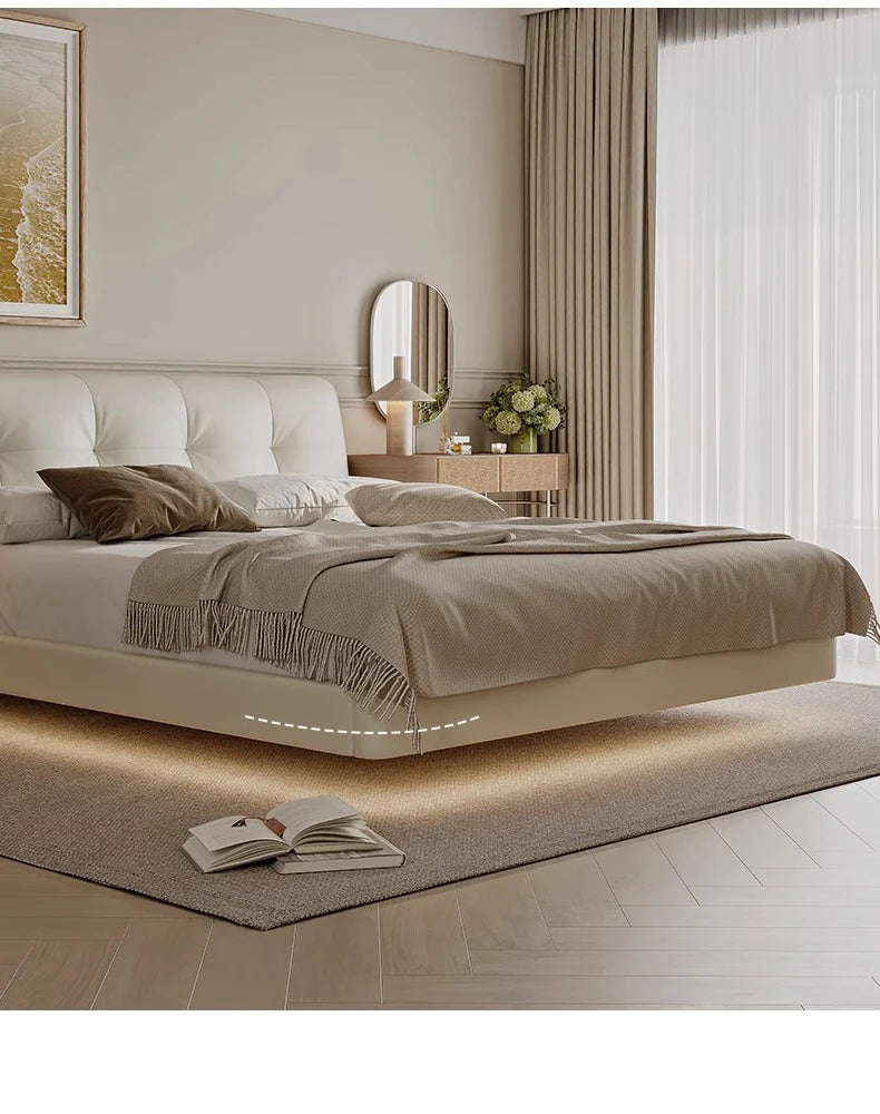 Genuine Leather Soft Bed Modern Design Bed Bett, Cama Fashion King/Queen Size Bedroom Furniture