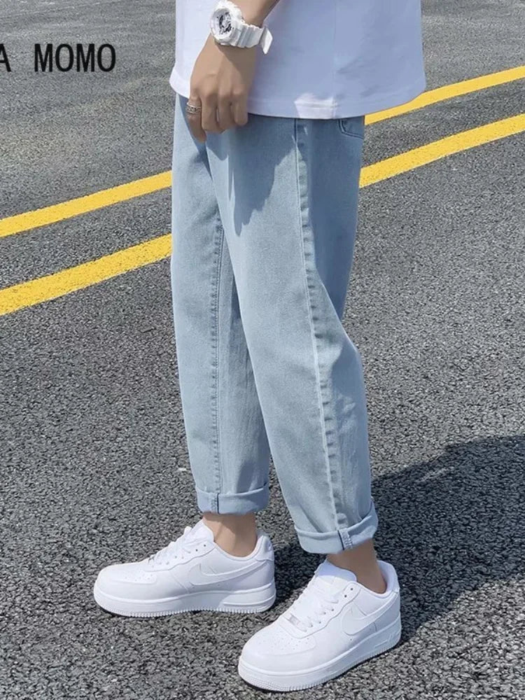 Men Jeans Male Trousers Simple Design High Quality Students Daily Casual Straight Denim Pants jeans for men clothing y2k jeans