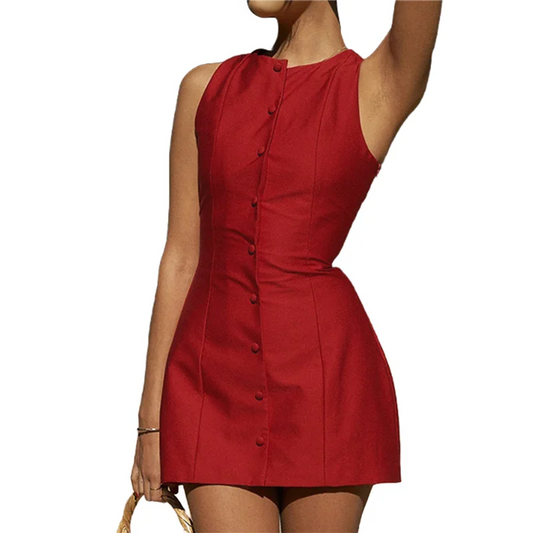 ASDS-Work Dresses For Women Summer Business Short Dress Sleeveless Button Down Formal Elegant Office Outfits