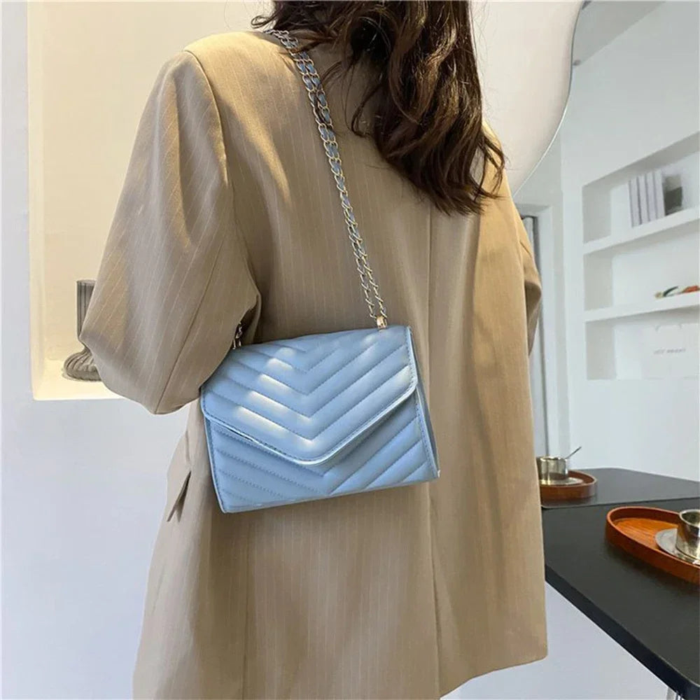 Women's fashionable retro single shoulder crossbody bag small square bag simple women's chain crossbody bag