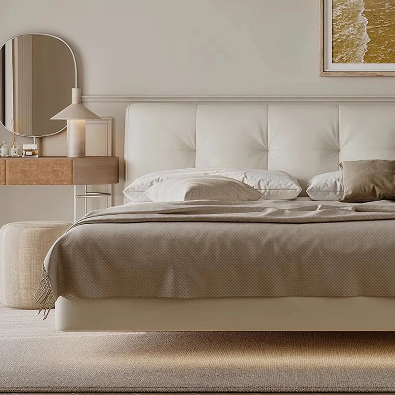 Genuine Leather Soft Bed Modern Design Bed Bett, Cama Fashion King/Queen Size Bedroom Furniture