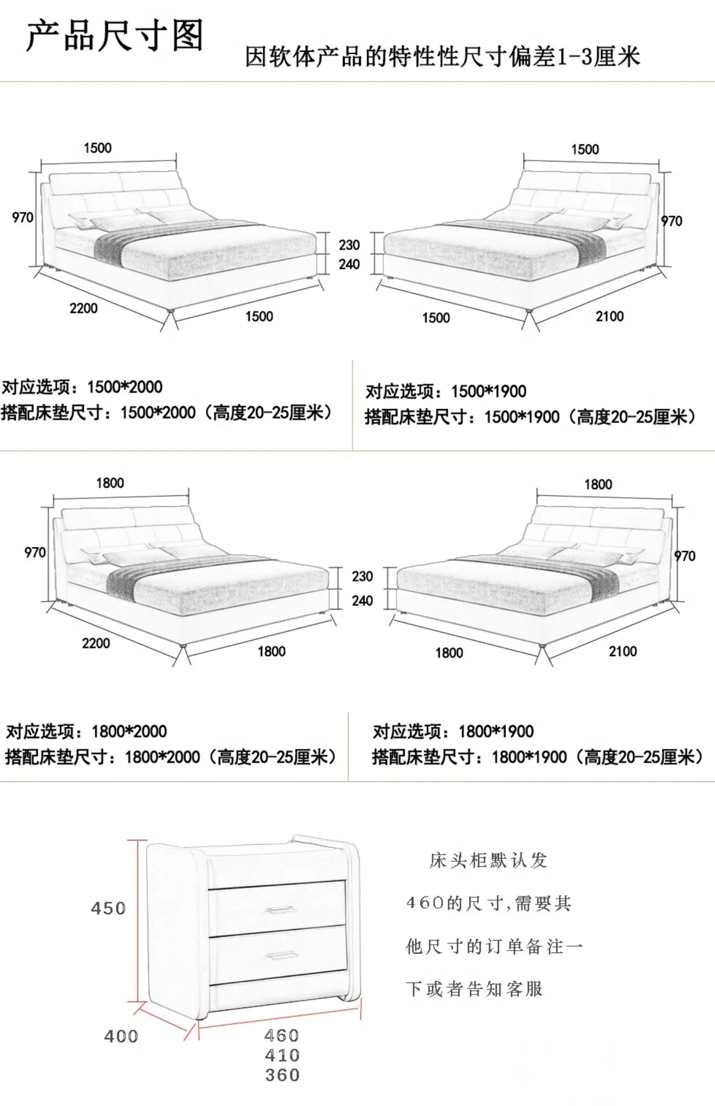 Headboard King Size Bed Frames European Nightstands Lounge Bed Luxury Bedroom Hotel Camas De Dormitorio House Accessories