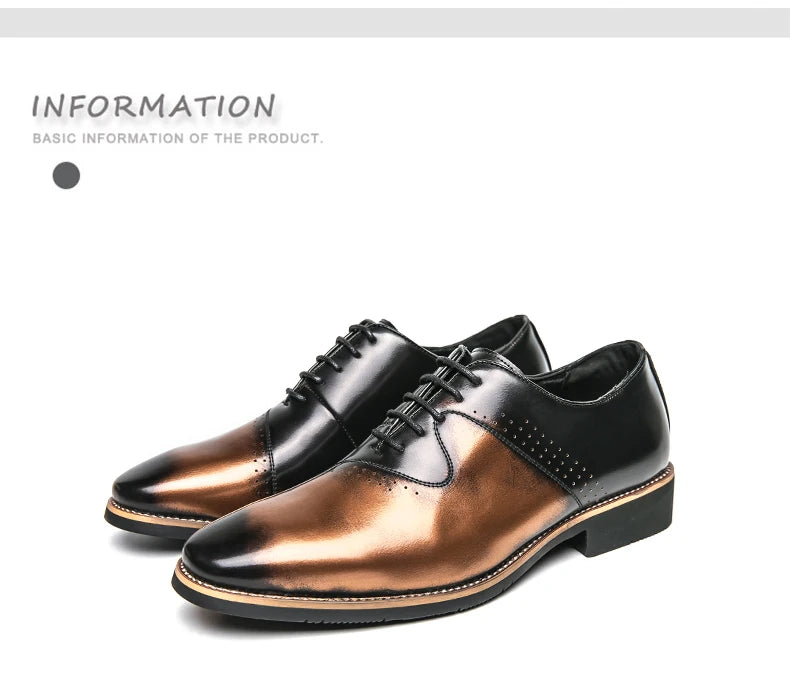 Shoes for men shoes leather shoes business dress shoes all-match casual shock-absorbing wear-resistant footwear black Plus