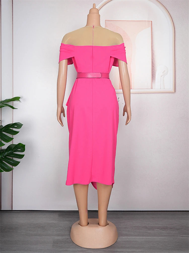 Elegant Party Dresses For Women 2025 Spring Summer Short Sleeve Bodycon Robe African Wedding Prom Evening Dress Ladies Clothing