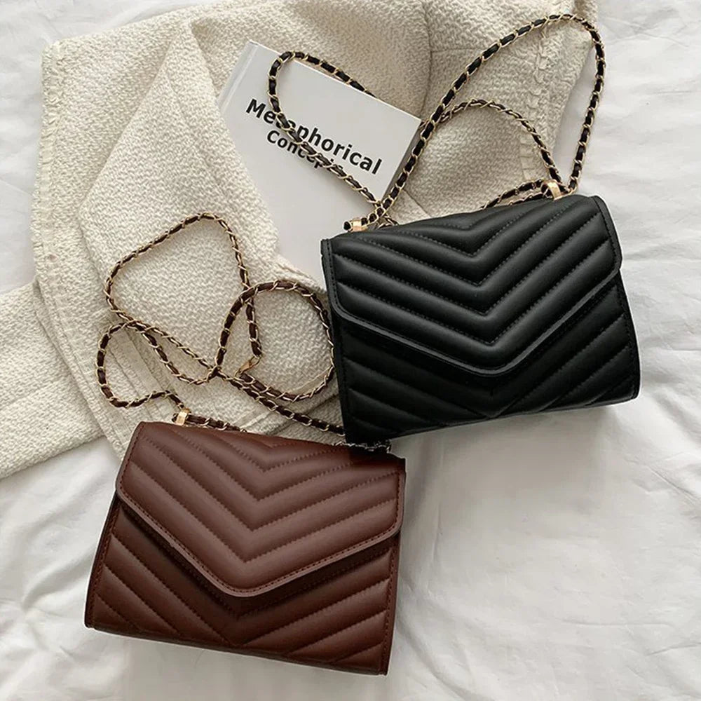 Women's fashionable retro single shoulder crossbody bag small square bag simple women's chain crossbody bag