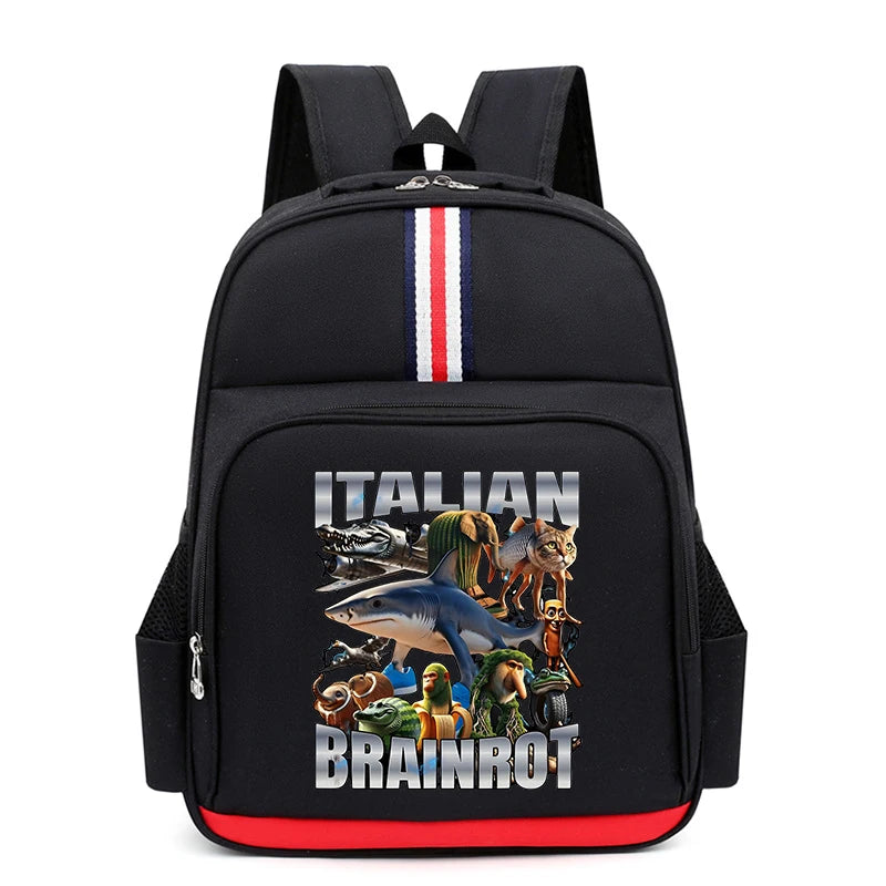 Italian Brainrot Backpack Students Animal Meme Schoolbag Large Capacity Cartoon Tung Tung Sahur School Bag for Boys Girls Gifts
