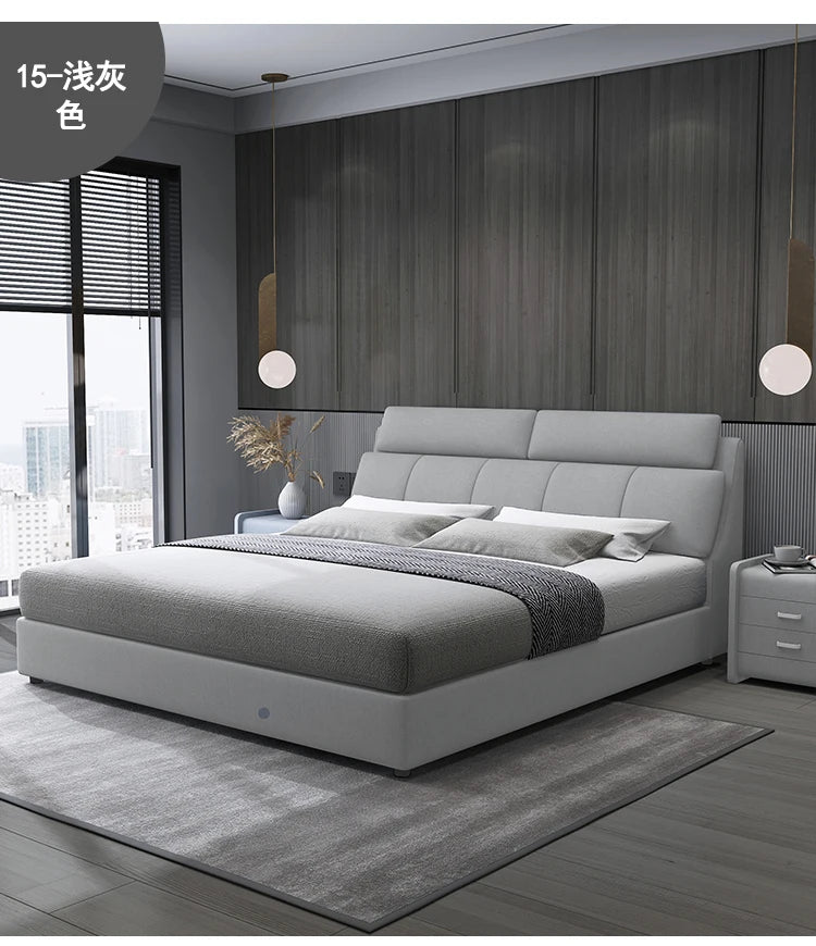 Headboard King Size Bed Frames European Nightstands Lounge Bed Luxury Bedroom Hotel Camas De Dormitorio House Accessories