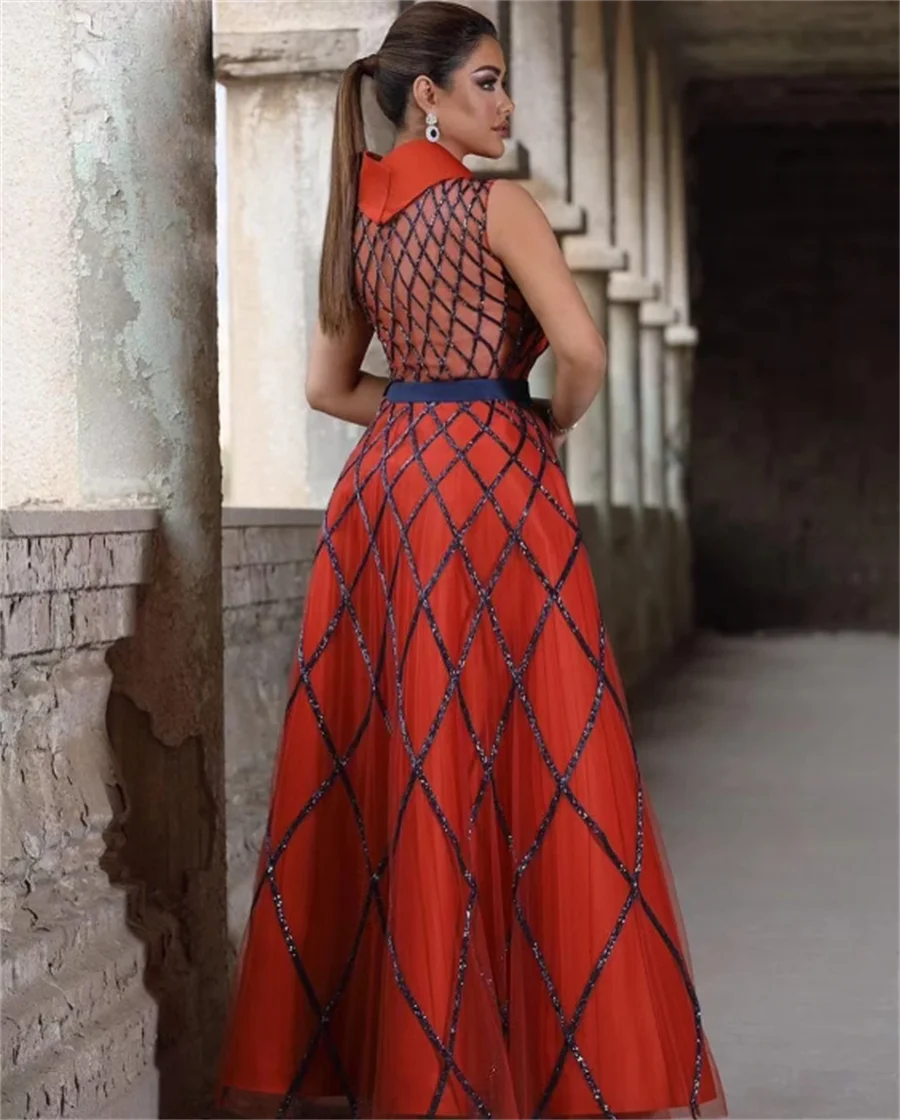 Sleeveless A-line Prom Dresses Sleeveless A-line Floor-Length Party Evening Gown For Women Customized