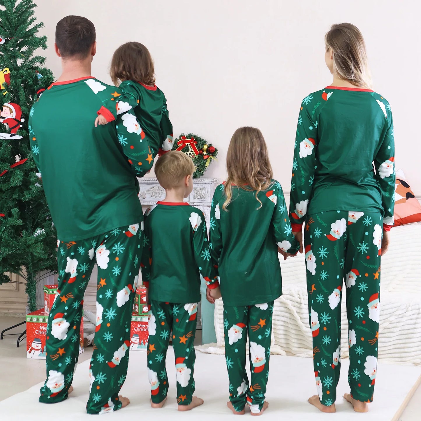 New Year's Clothes 2025 Family Look Pjs Cute Cartoon Parent-child Matching Pajamas Set Baby Dog Romper Pjs Full Sleeve Sleepwear