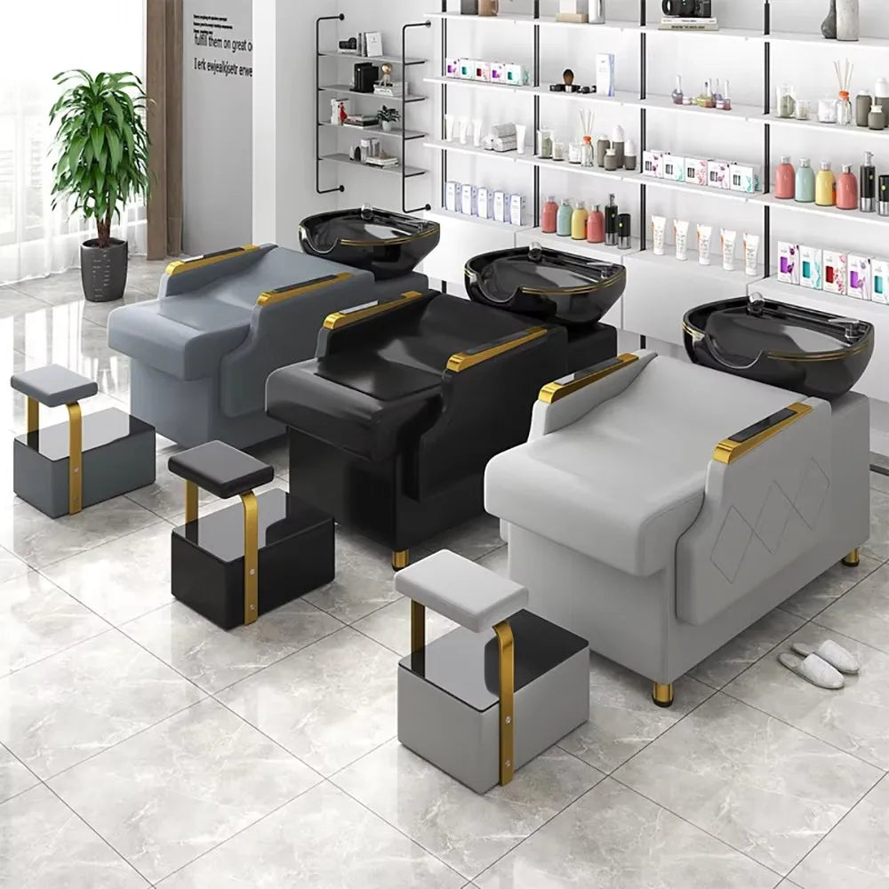 Modern Comfortable Shampoo Bed Luxury Nordic Fashion Custom Shampoo Bed Delicacy Delicacy Cadeira De Barbearia Salon Furniture