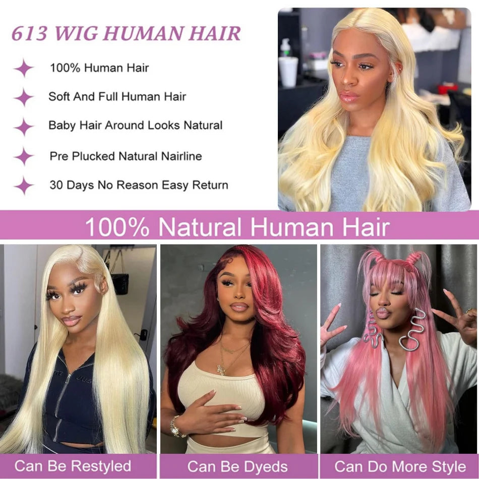 613 Hd Lace Frontal Wig 13x6 Human Hair Wig Body Wave 30 Inch 250 Density Brazilian Hair Black Women Choice 13x4 Lace Front Wig