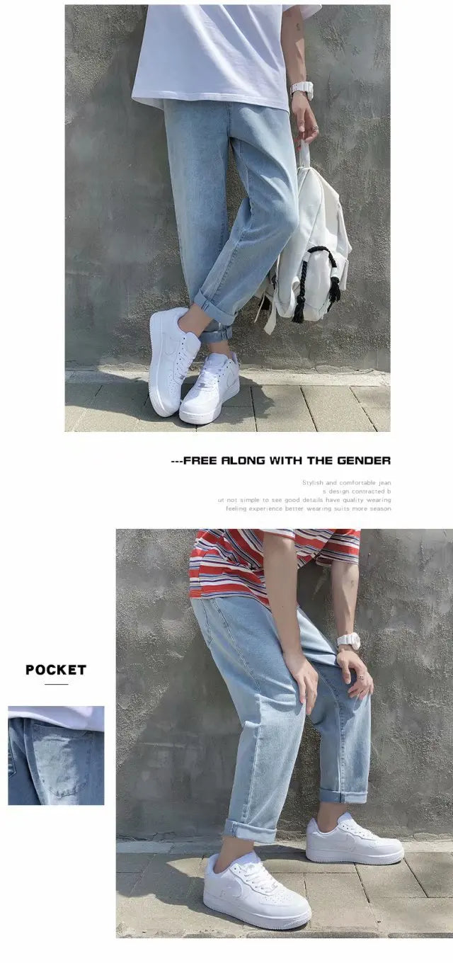 Men Jeans Male Trousers Simple Design High Quality Students Daily Casual Straight Denim Pants jeans for men clothing y2k jeans