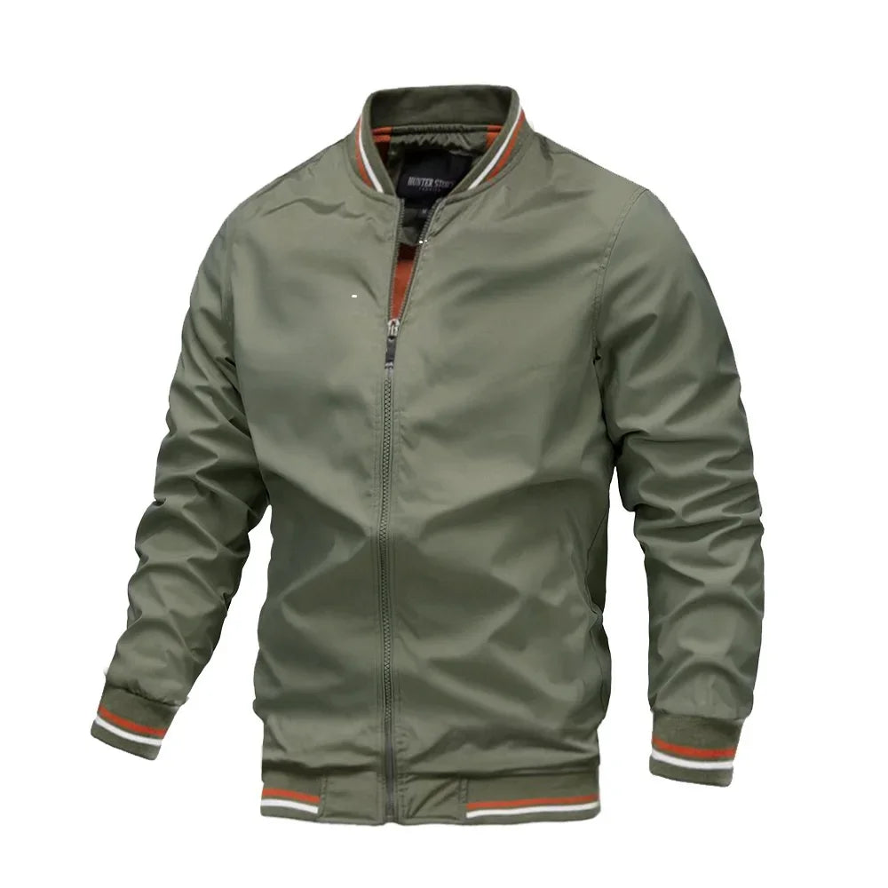 New men's standing collar jacket spring and autumn thin windproof jacket men's casual mountaineering and camping waterproof jack