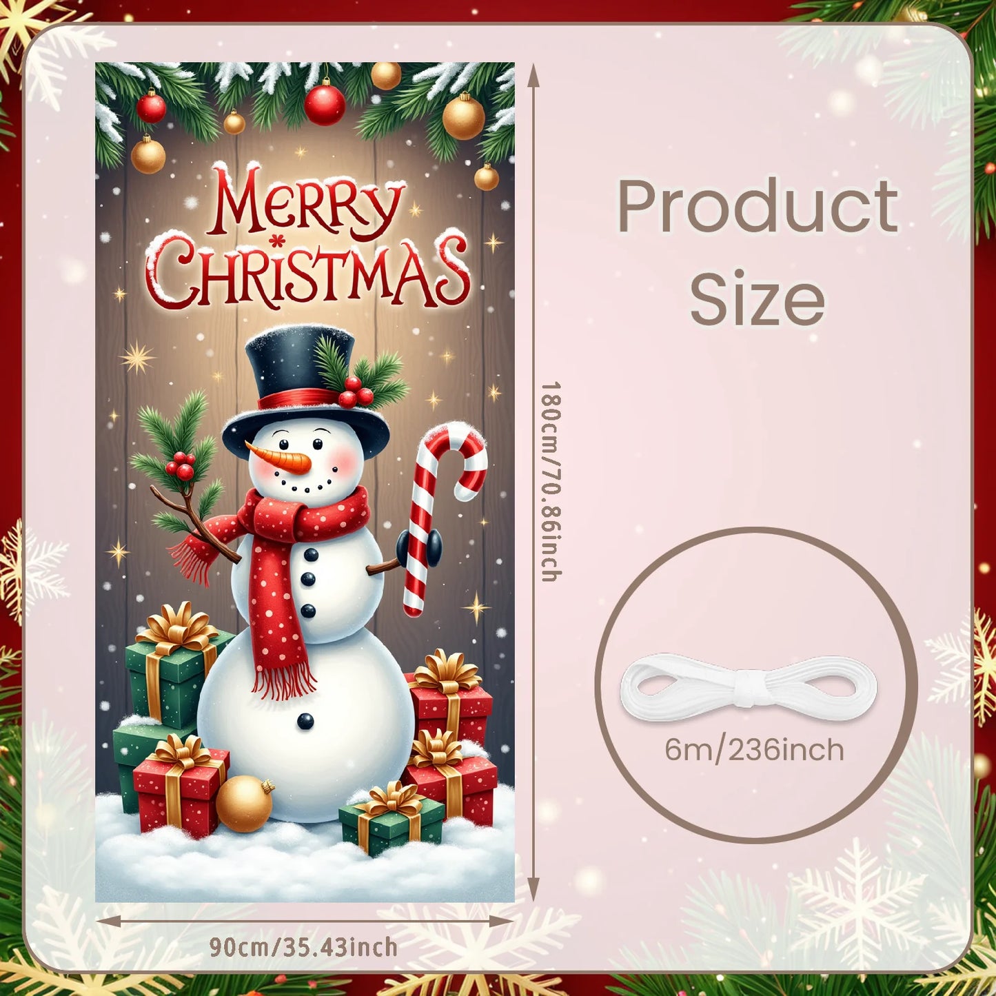 Christmas snowman Hanging Flag Door Banner Christmas Decorations For Home 2025 Ornaments Xmas Gifts Navidad New Year Decor 2026