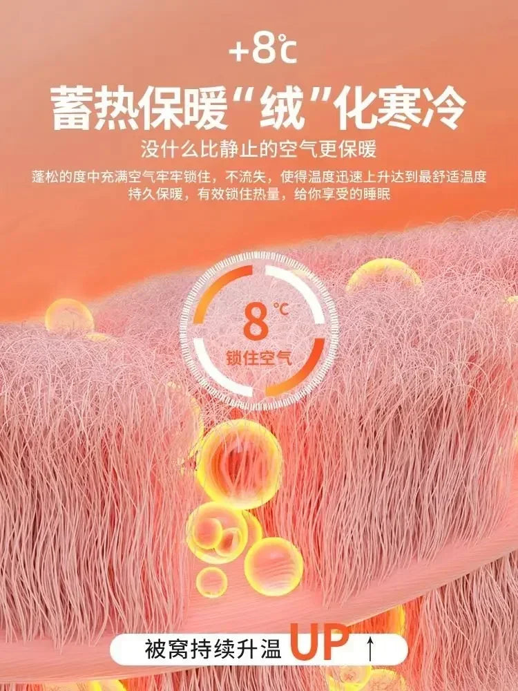 Four Piece Light Pink Honeycomb Plush Bed Duvet Cover Set Winter Milk Velvet Beds Sheet Skirt 3-Piece Home Furnishing Decoration