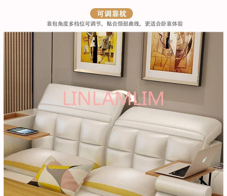 Genuine Leather multifunctional massage bed frame modern Nordic camas ultimate bed кровать двуспальная lit beds سرير  muebles de