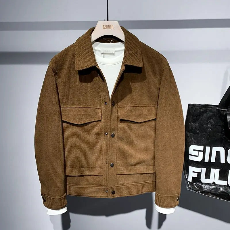 Jacket Men's Lapel Loose and Simple Jacket Trendy Brand Youth Coat Fashionable and Personalized Top Men