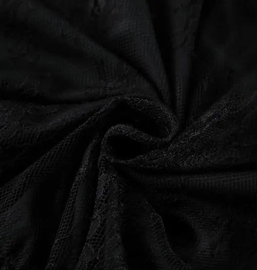 Female Dresses 2025 Sexy Black Brocade Lace Temperament Dress Versatile and Sexy V-Neck Wide Truffle Back Women's Long Dress