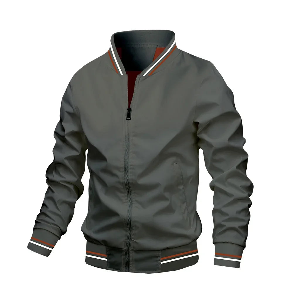 New men's standing collar jacket spring and autumn thin windproof jacket men's casual mountaineering and camping waterproof jack