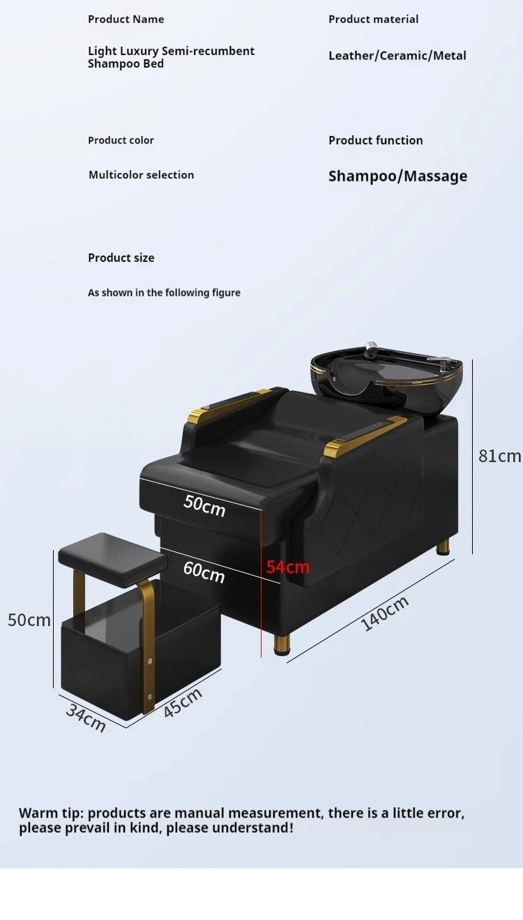 Modern Comfortable Shampoo Bed Luxury Nordic Fashion Custom Shampoo Bed Delicacy Delicacy Cadeira De Barbearia Salon Furniture
