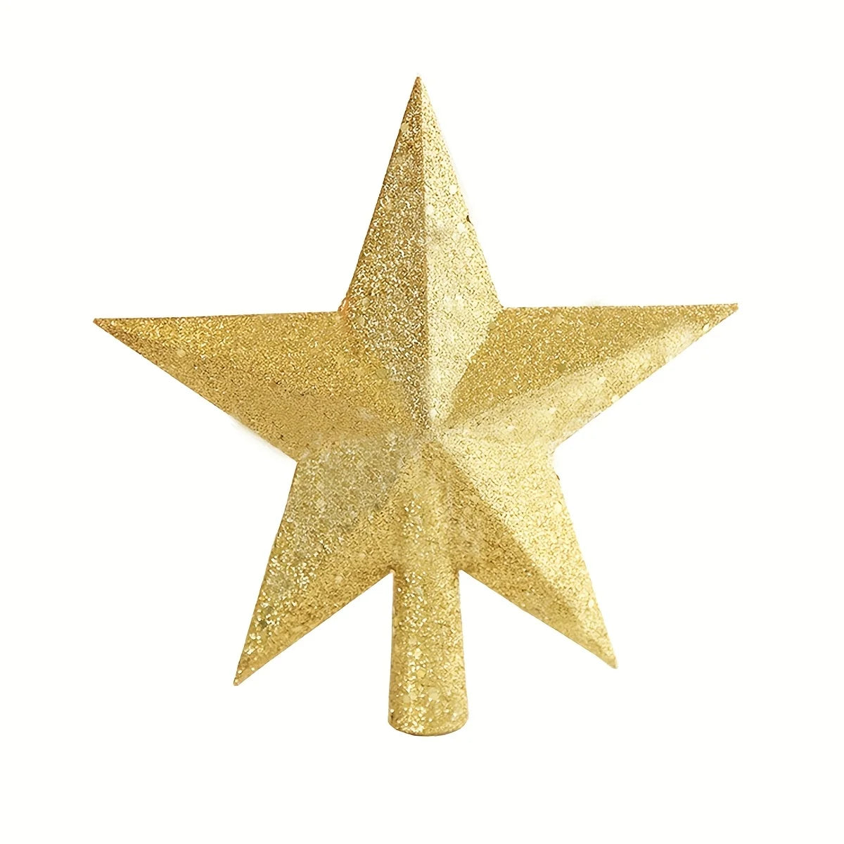 20cm Chrismas Star Tree Topper Glitter Golden Powder Merry Christmas Tree Decor Home Navidad Ornaments Five-pointed Star Decor